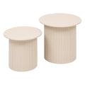 Tavolino in legno colore beige rigato | Rohome
