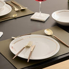 Set 24 posate acciaio inossidabile colore oro e legno | rohome