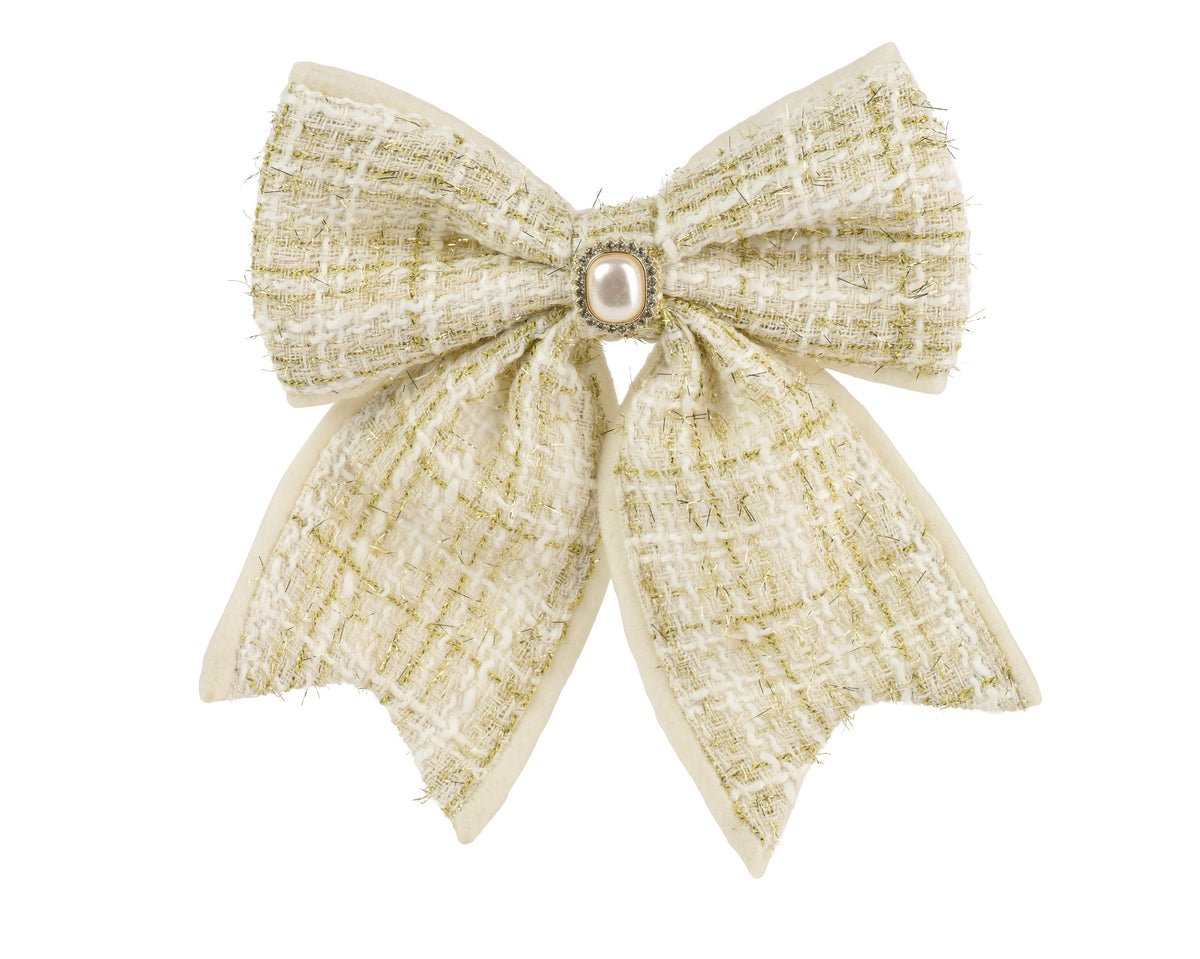 Fiocco colore crema con gioiello h21cm | rohome