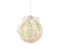 Pallina di Natale in Tessuto Boucle con Fiocco d10cm con rosa | Rohome