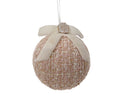 Pallina di Natale in Tessuto Boucle rosa con Fiocco d10cm | Rohome
