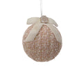 Pallina di Natale in Tessuto Boucle rosa con Fiocco d8cm | Rohome