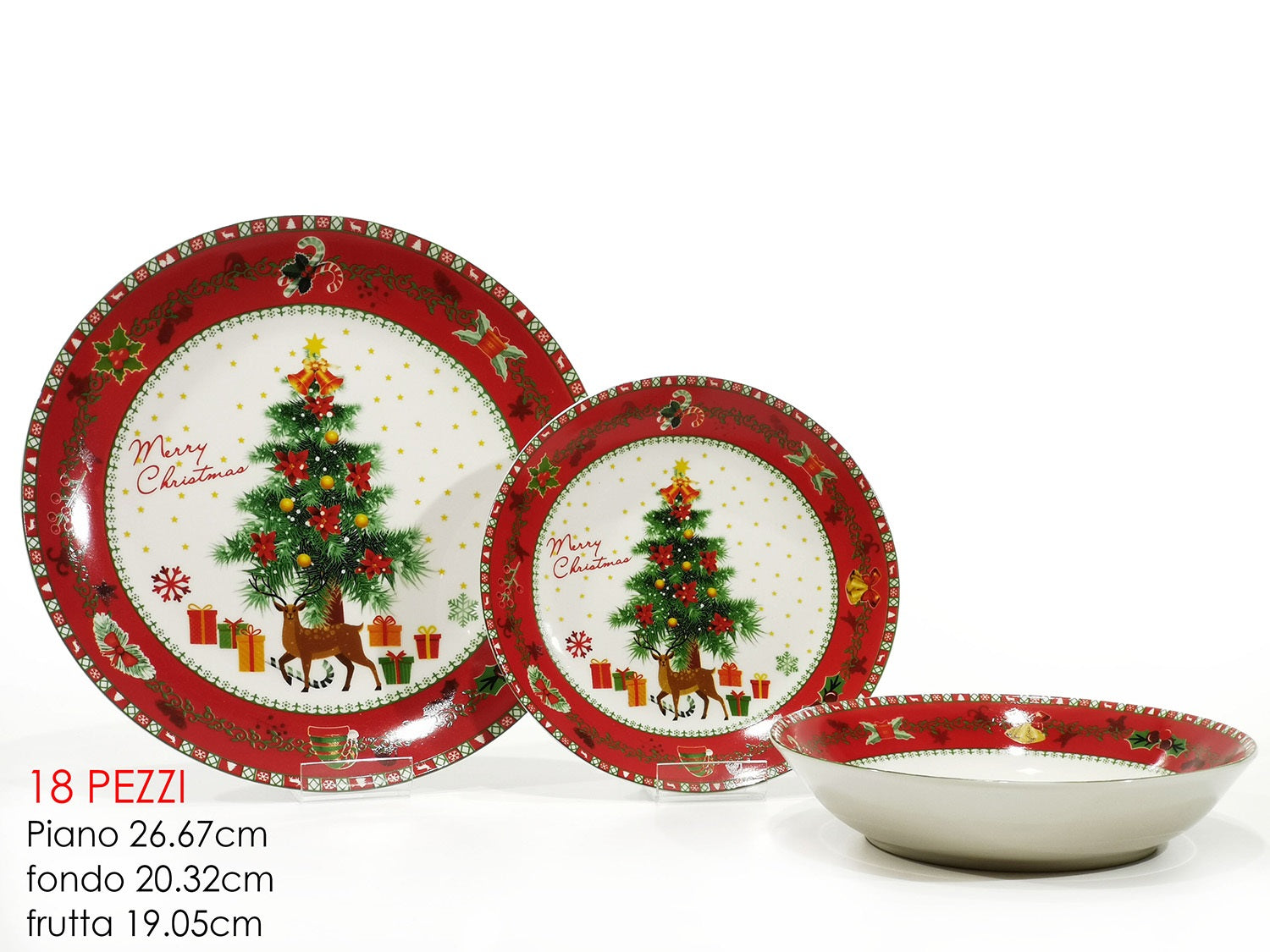 Christmas table plates 18pcs | rohome