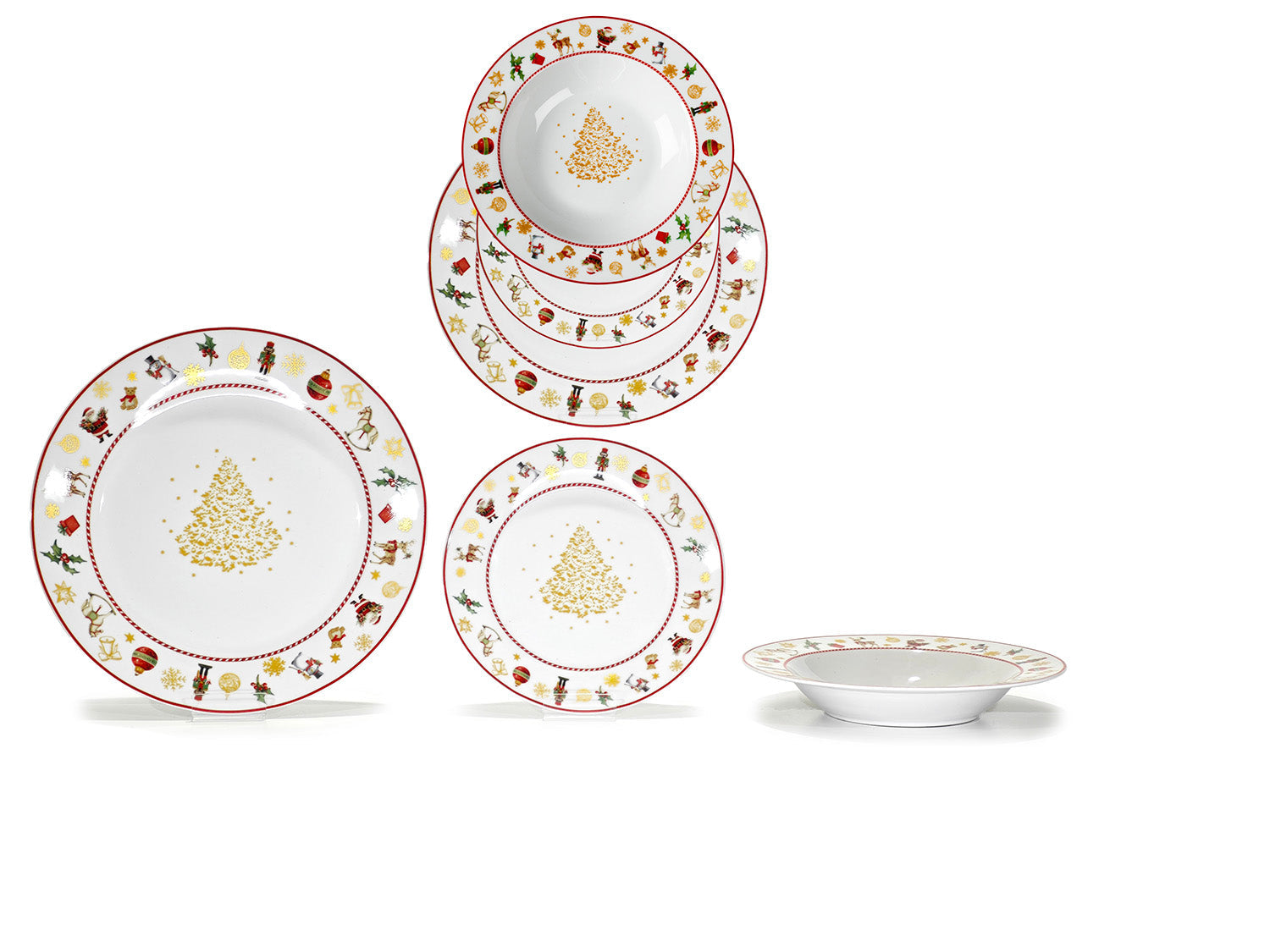 Christmas table plates 18pcs | rohome