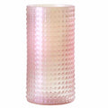 Vaso in vetro cilindro rosa diamond | rohome
