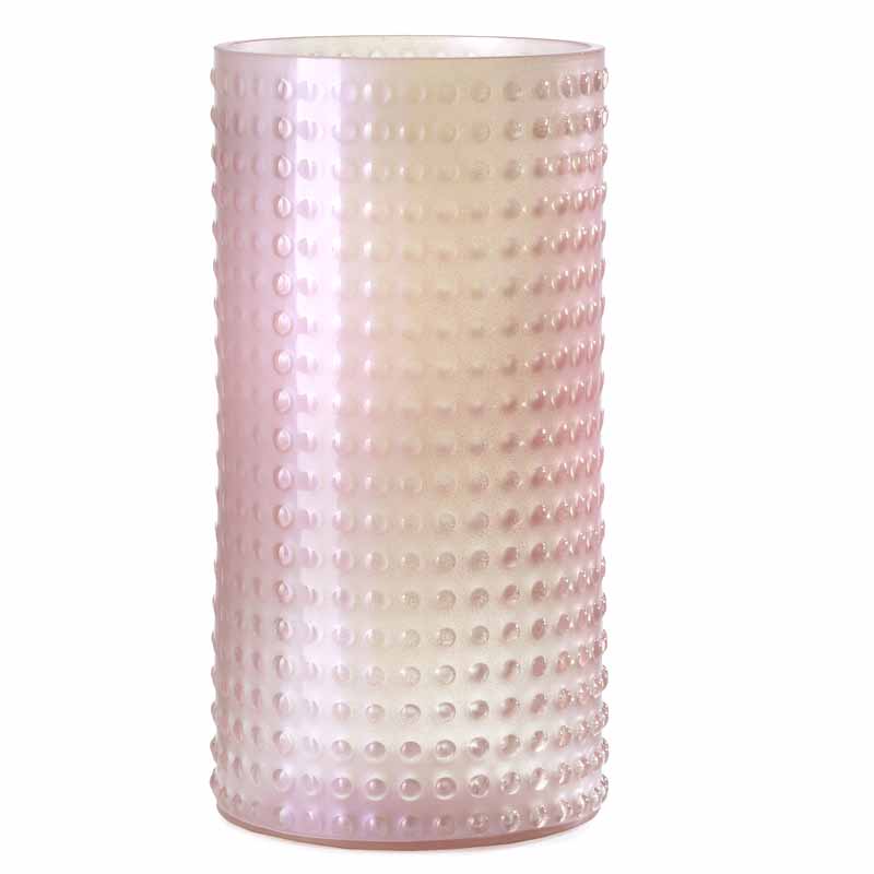 Vaso in vetro cilindro rosa diamond | rohome