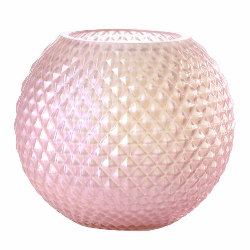 Vaso in vetro a sfera rosa diamond | rohome