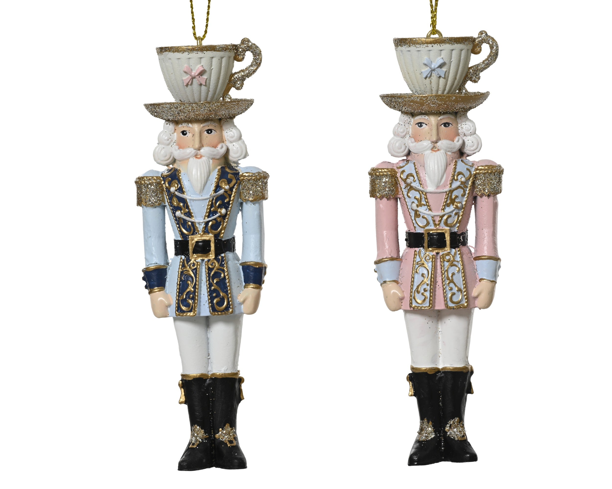 Addobbo Schiaccianoci Decorativo Azzurro con Tazza e Angelo | Rohome