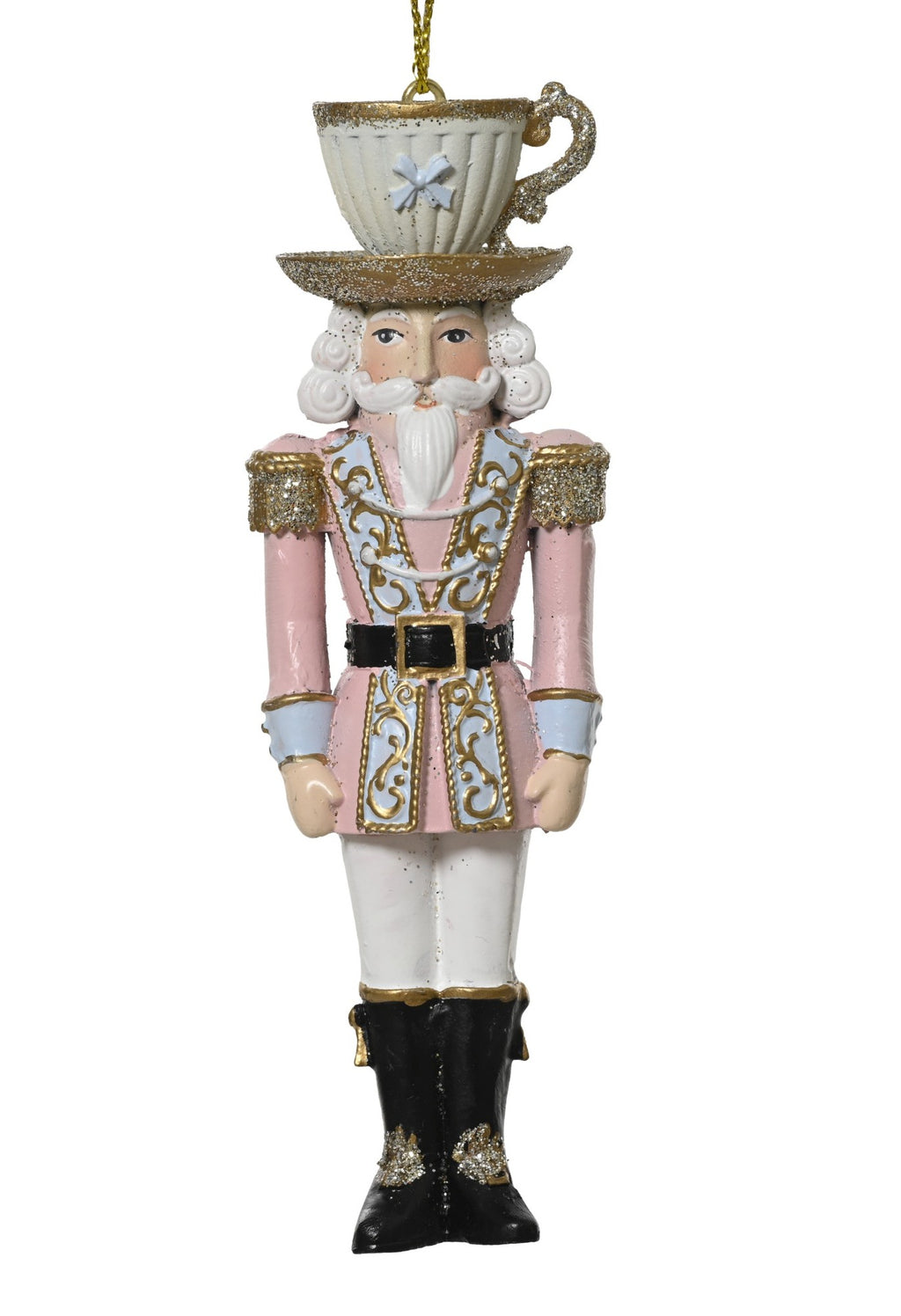 Addobbo Schiaccianoci Decorativo Azzurro con Tazza e Angelo | Rohome