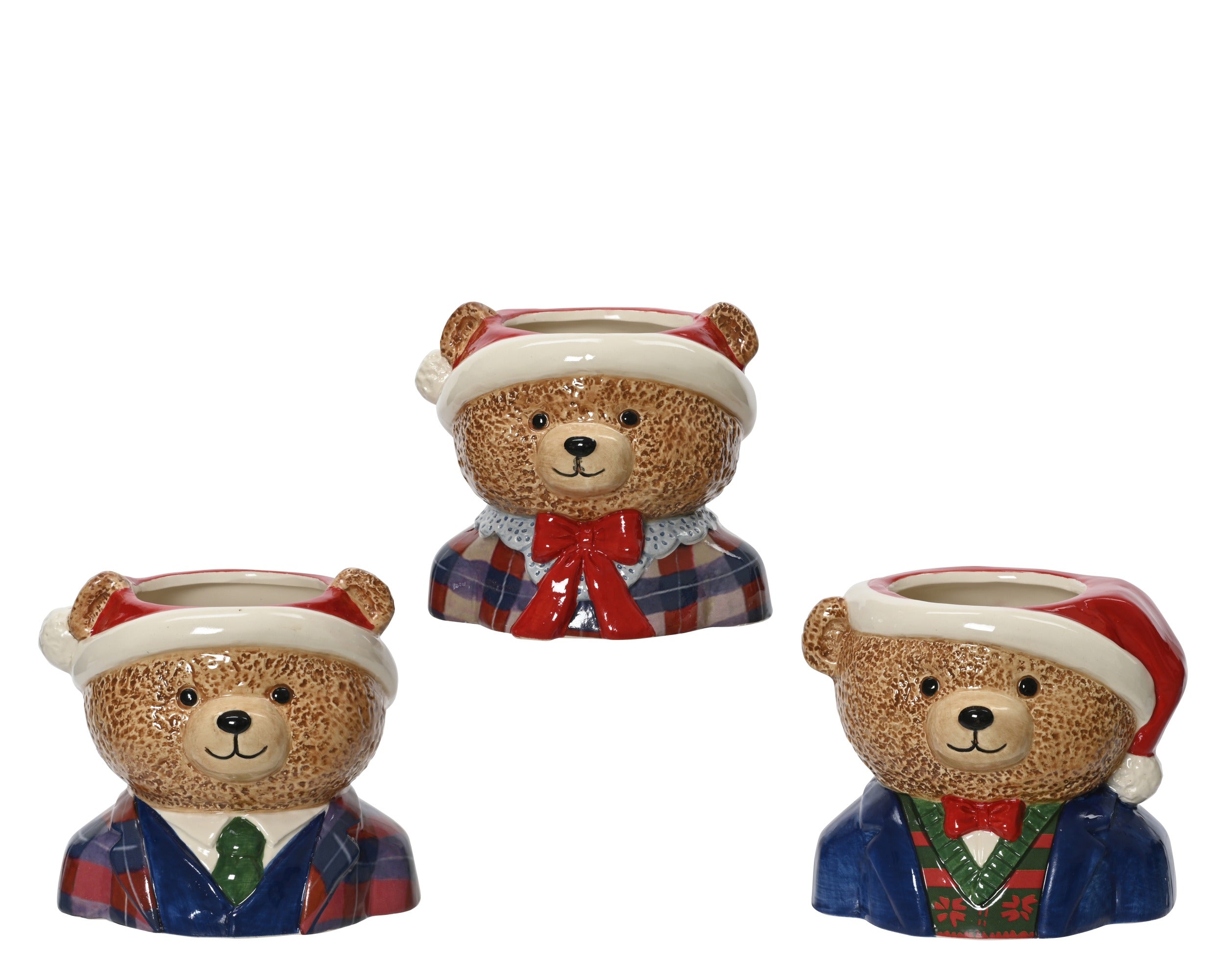 Portavaso Natalizio Orsetto con Cappello di Babbo Natale | rohome