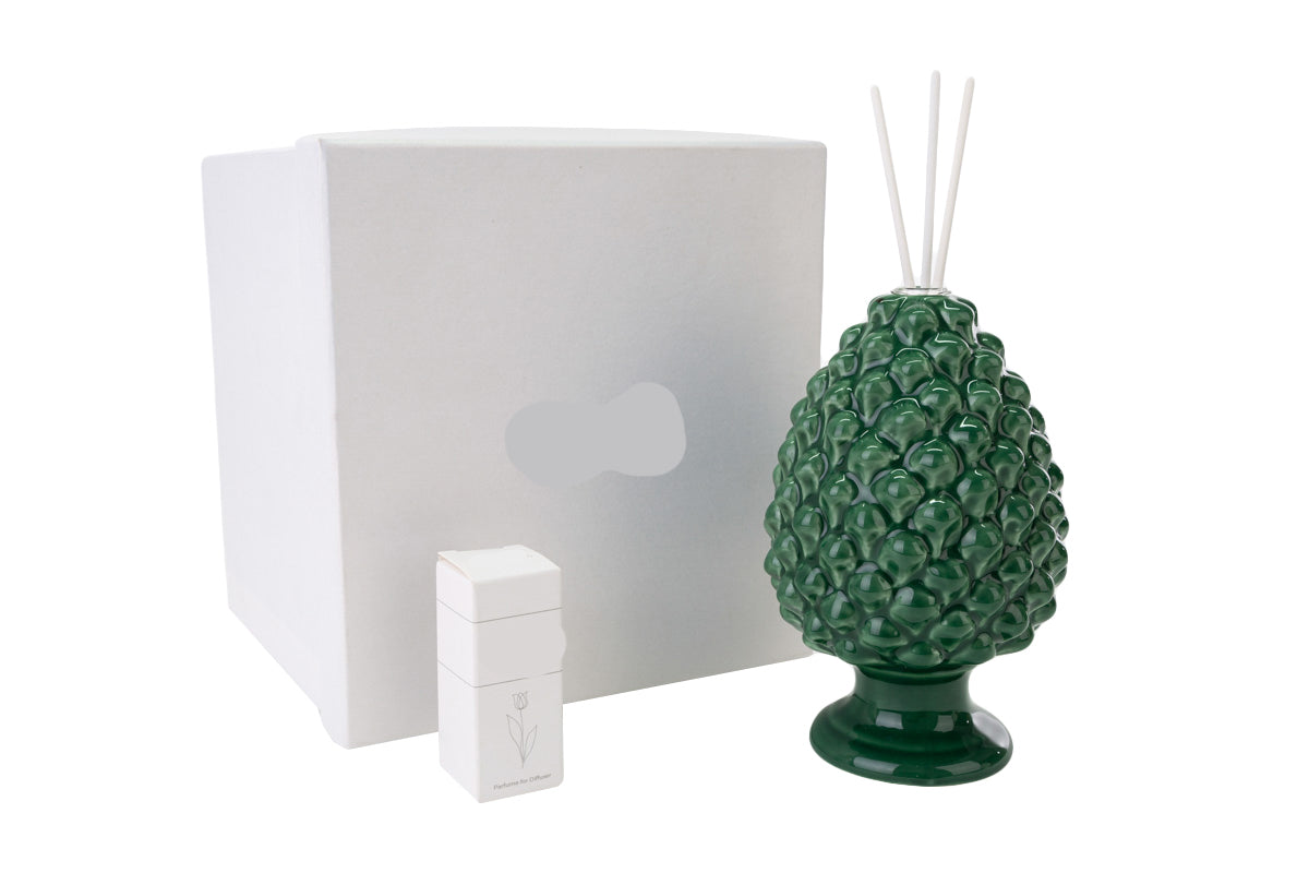 Profumatore Pigna in porcellana colore verde | Rohome