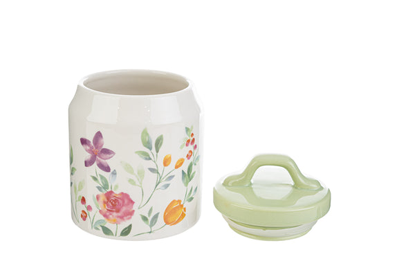 Porcelain jar with flowers | rohome