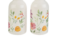 Porcelain oil and vinegar set with flowers | rohome