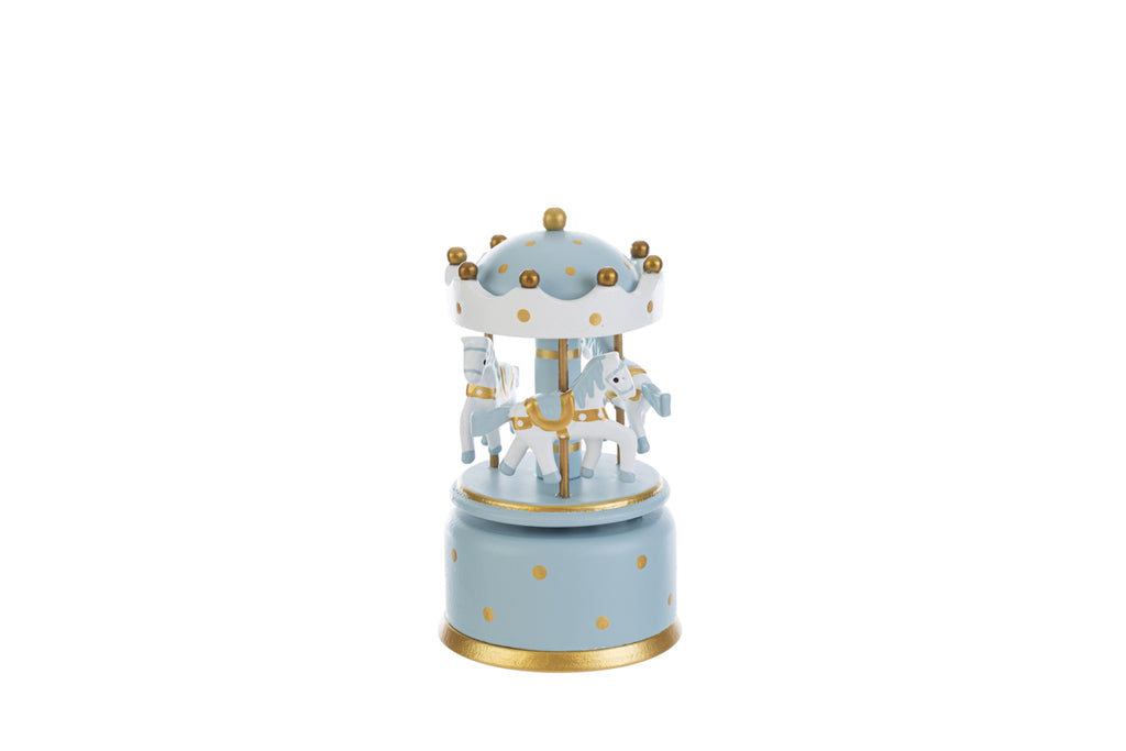 Bomboniera carillon giostrina in legno celeste | Rohome