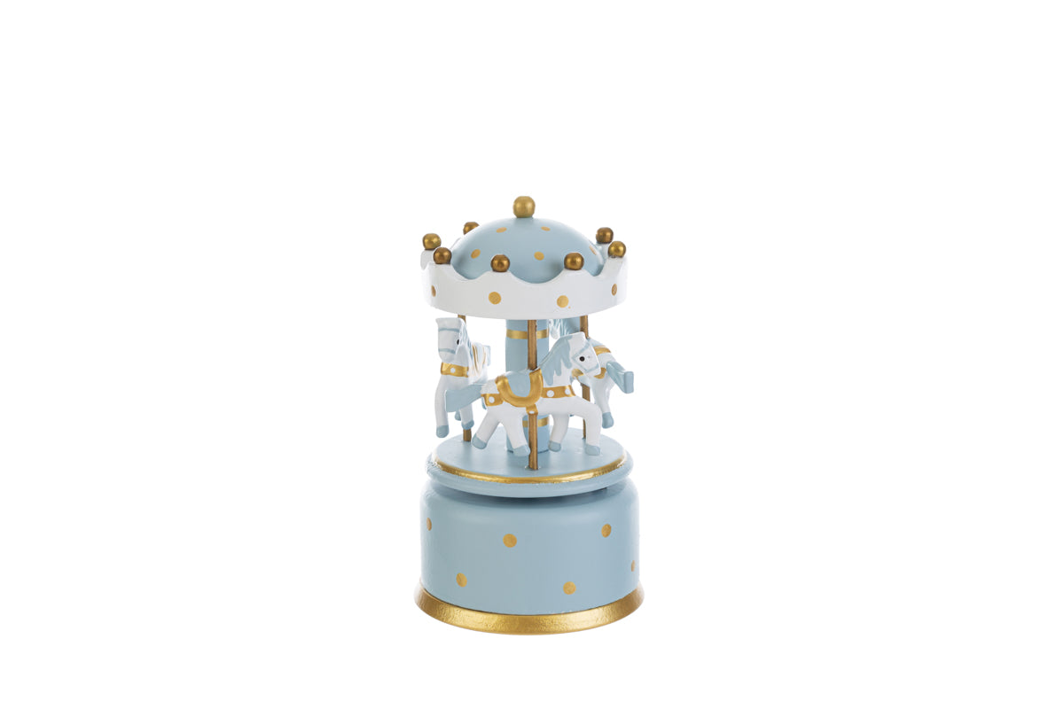 Bomboniera carillon giostrina in legno celeste | Rohome