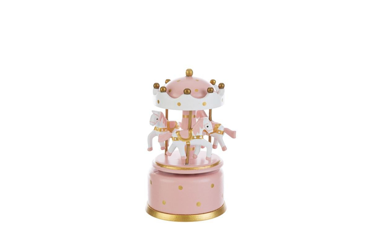 Bomboniera carillon giostrina in legno rosa | Rohome
