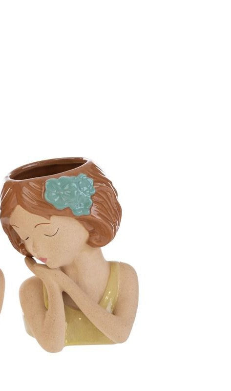 Vaso Ceramica Girl H 15cm con maglia verde | Rohome