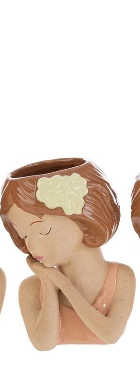 Vaso Ceramica Girl H 12cm con maglia verde | Rohome