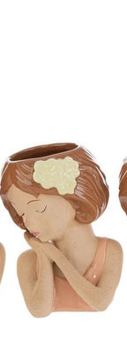 Vaso Ceramica Girl H 12cm con maglia verde | Rohome