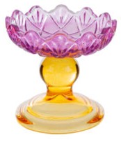 Bomboniera Alzatina in vetro colorato h. 9cm verde ed arancione| Rohome