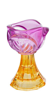 Bomboniera Portacandela in vetro colorato h. 9cm ambra e viola | Rohome