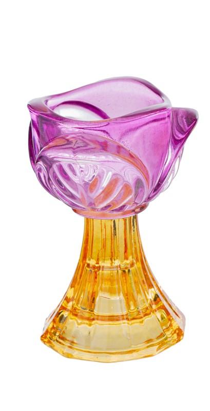 Bomboniera Portacandela in vetro colorato h. 9cm verde ed arancione | Rohome