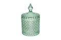 Bomboniera contenitore in vetro verde rombi h.17,5 cm| Rohome
