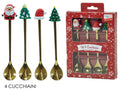 Set 4 cucchiaini oro con soggetti natalizi | Rohome
