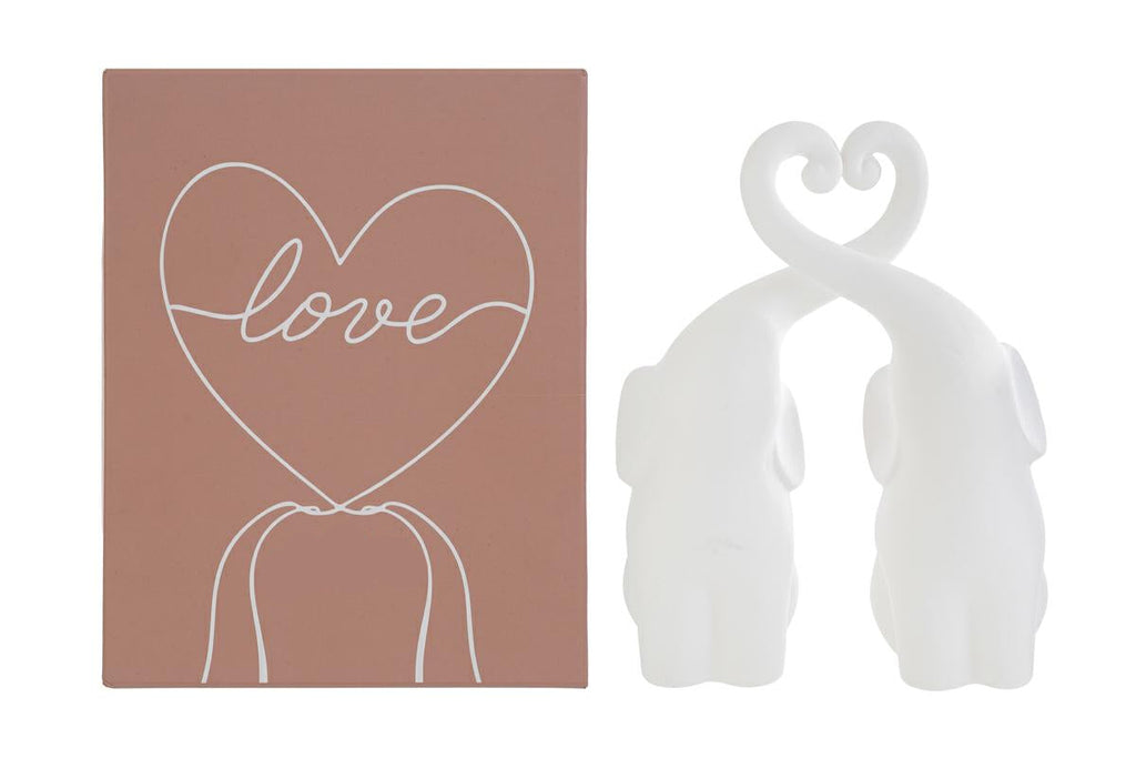 Set 2 elefantini in porcellana h. 16cm | Rohome