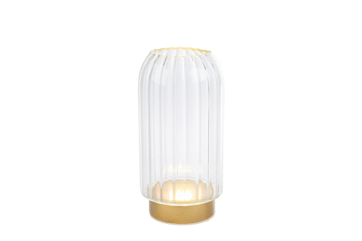 Vaso Lampada da tavolo led in vetro trasparente h.18cm | Rohome