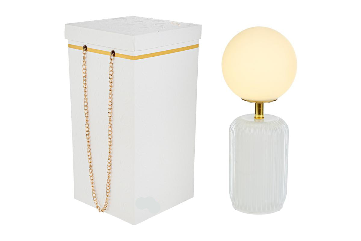 Lampada da tavolo led in vetro colore bianco | Rohome