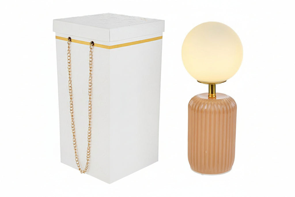 Lampada da tavolo led in vetro colore beige | Rohome