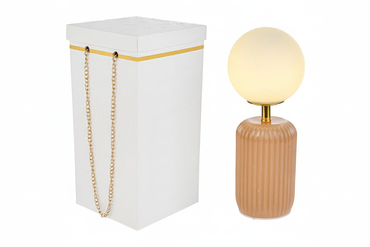 Lampada da tavolo led in vetro colore beige | Rohome