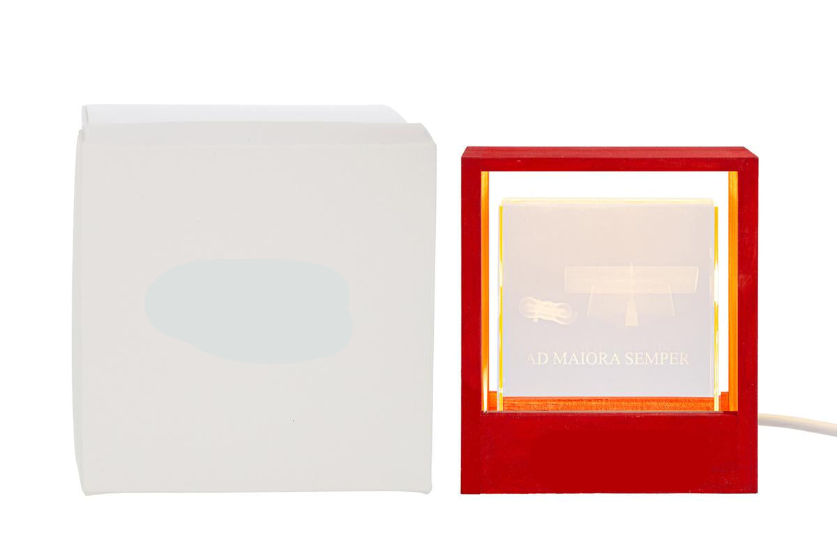 Bomboniera Lampada cubo laurea usb in vetro con scritta | Rohome