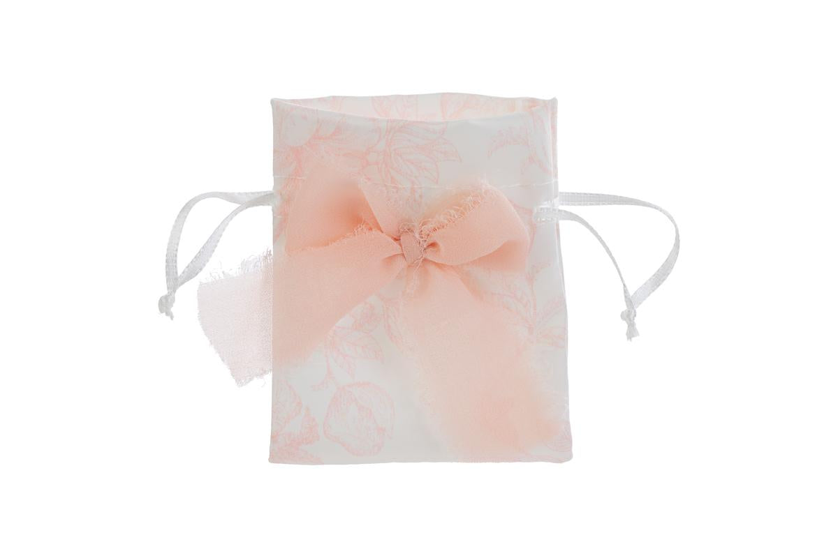 Sacchettino in raso trama fiori rosa | Rohome