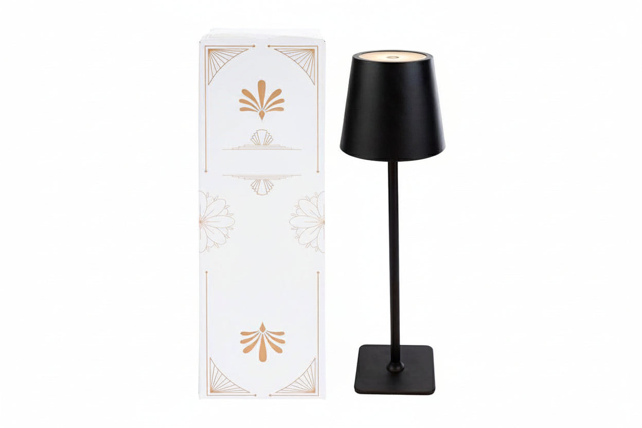 Lampada da tavolo ricaricabile nera | Rohome