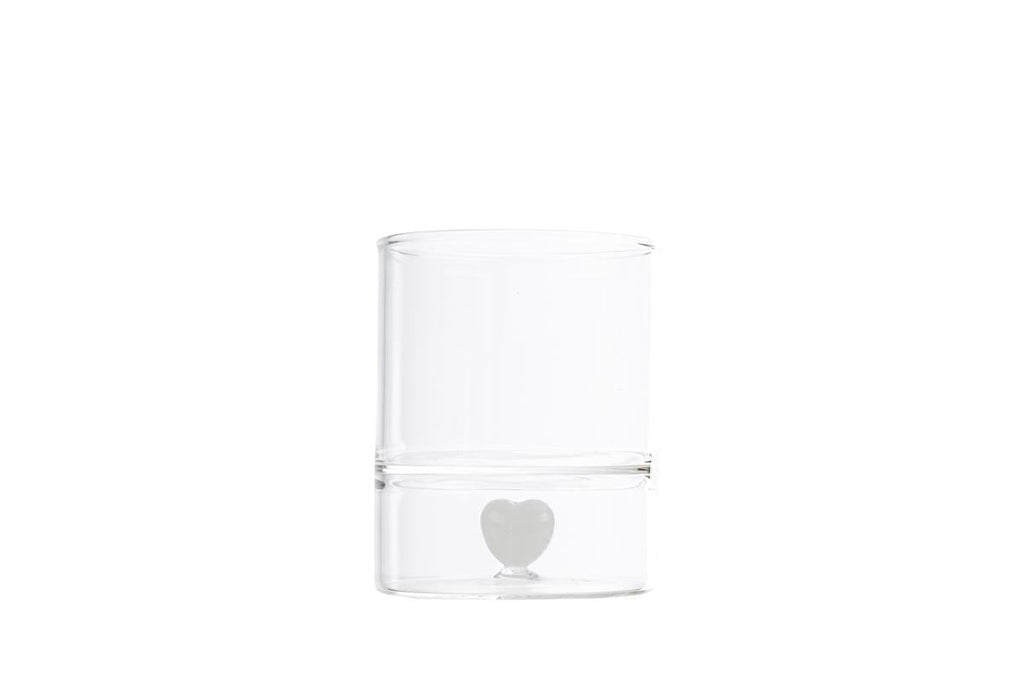 Set 2 bicchieri in vetro con decoro 3d interno cuore | Rohome