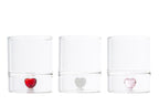 Set 2 bicchieri in vetro con decoro 3d interno cuore | Rohome