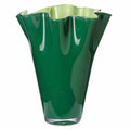 Vaso drappo in vetro doppio colore verde h25 | rohome