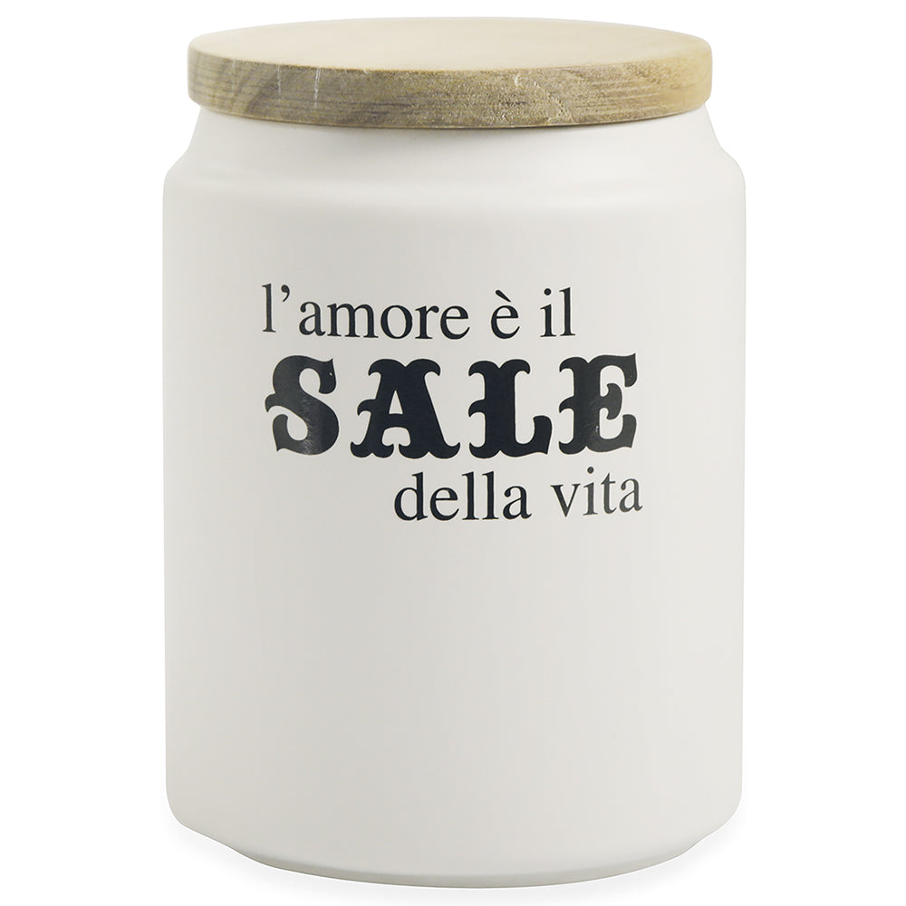 Barattolo Sale colore bianco in ceramica | rohome