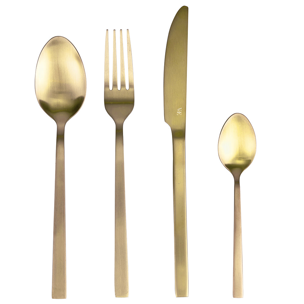 Set Posate oro opaco 24pz in acciaio | rohome