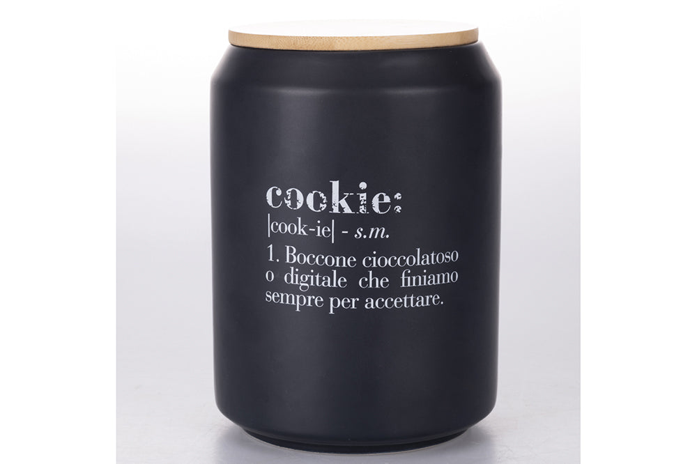 Barattolo biscotti colore nero in ceramica | rohome