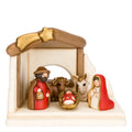 Set capanna con Sacra Famiglia bue e asinello rosso | Rohome