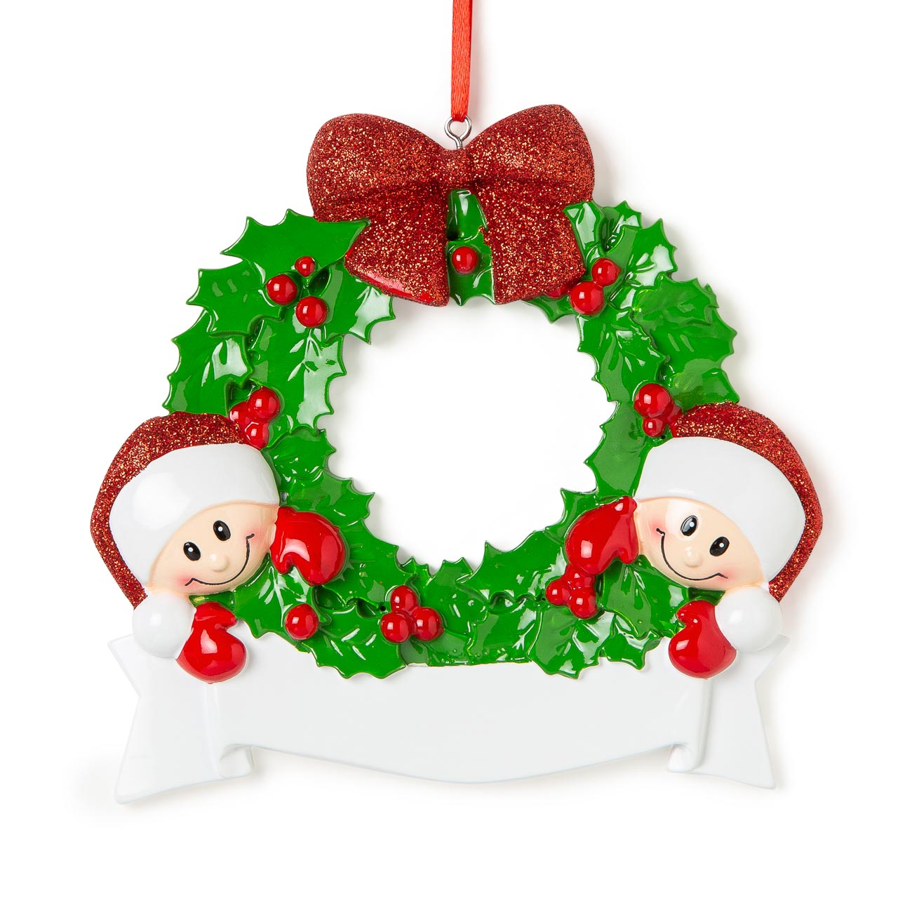Decorazione Personalizzabile Ghirlanda Natalizia con 2 Personaggi | Rohome