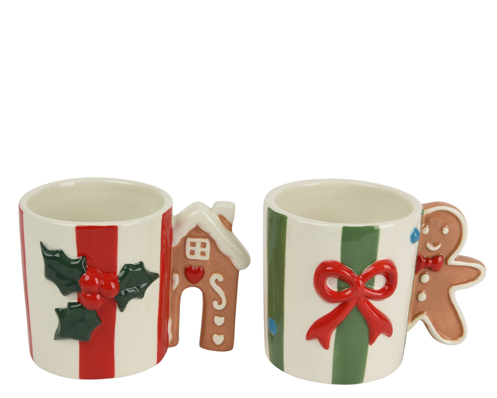 Mug natalizia in ceramica con righe | Rohome