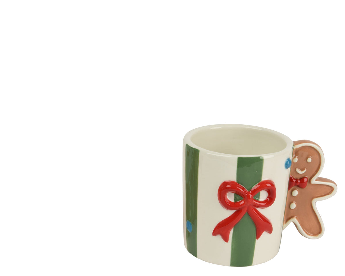 Mug natalizia in ceramica con righe | Rohome