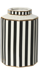 Vaso in porcellana con righe nere | Rohome