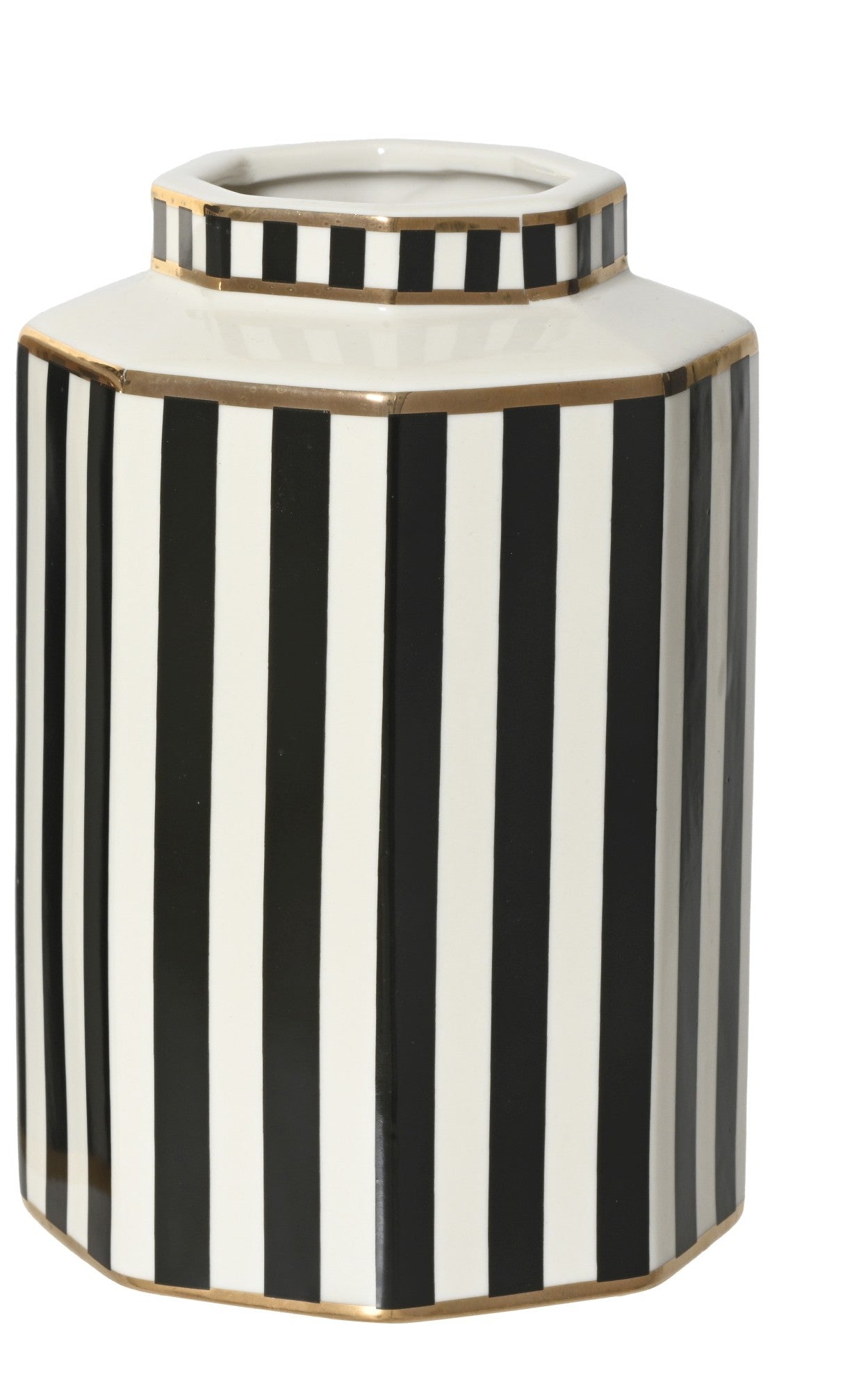 Vaso in porcellana con righe nere | Rohome