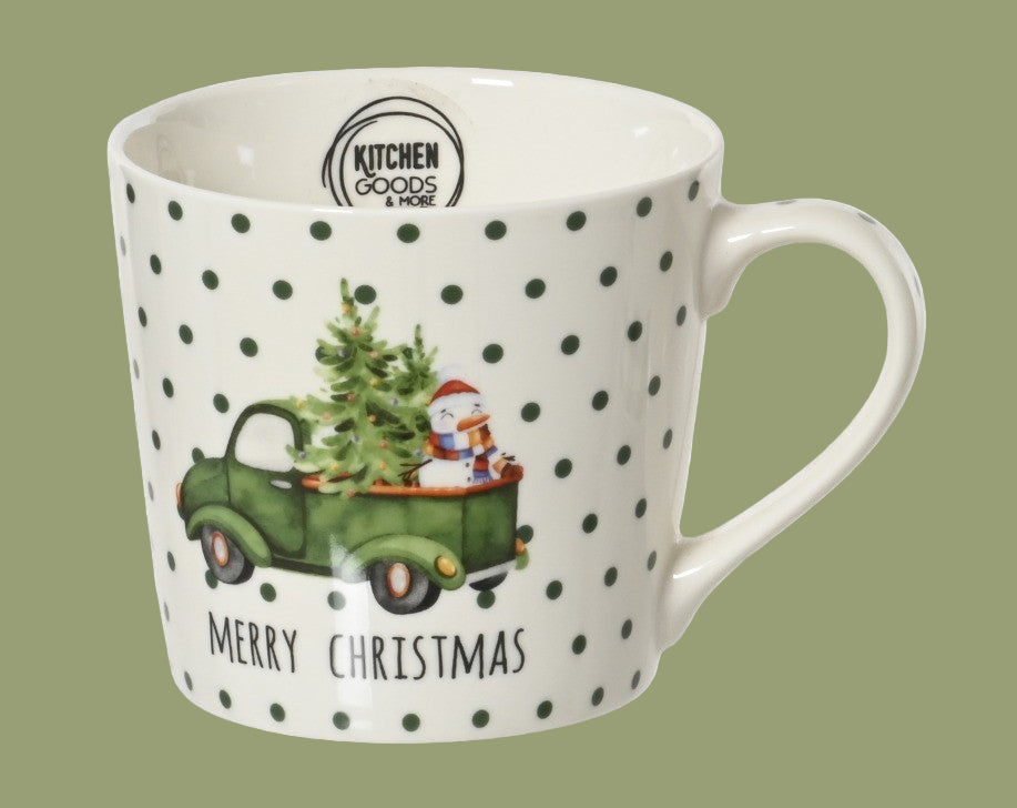 Mug in ceramica natalizia con albero e camion | Rohome