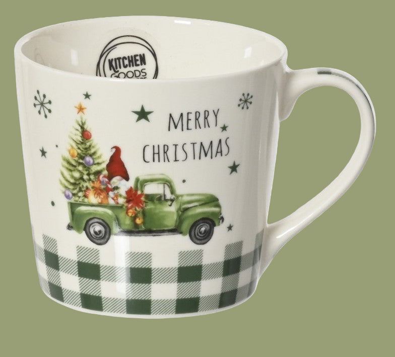 Mug in ceramica natalizia con albero e camion | Rohome